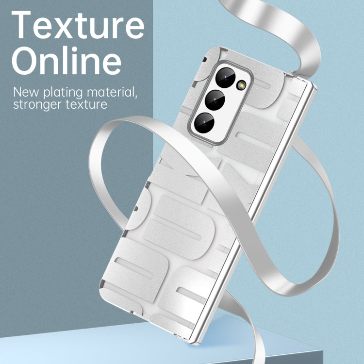 For Samsung Galaxy Z Fold2 5G Integrated Electroplating Folding Phone Case with Hinge(Silver) - Galaxy Phone Cases by PMC TechLife | Online Shopping South Africa | PMC TechLife