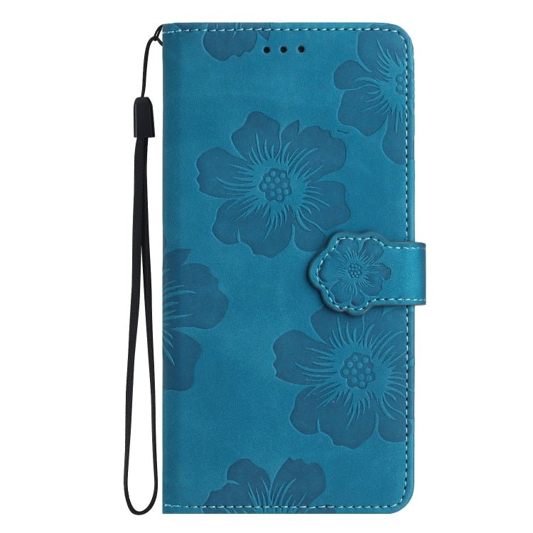 For Honor 90 Lite Flower Embossing Pattern Leather Phone Case(Blue) - Honor Cases by PMC Jewellery | Online Shopping South Africa | PMC Jewellery