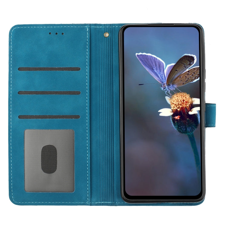 For Huawei P40 lite Flower Embossing Pattern Leather Phone Case(Blue) - Huawei Cases by PMC Jewellery | Online Shopping South Africa | PMC Jewellery