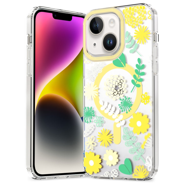 For iPhone 15 MagSafe Magnetic TPU Phone Case(Yellow Chrysanthemum) - iPhone 15 Cases by PMC Jewellery | Online Shopping South Africa | PMC Jewellery