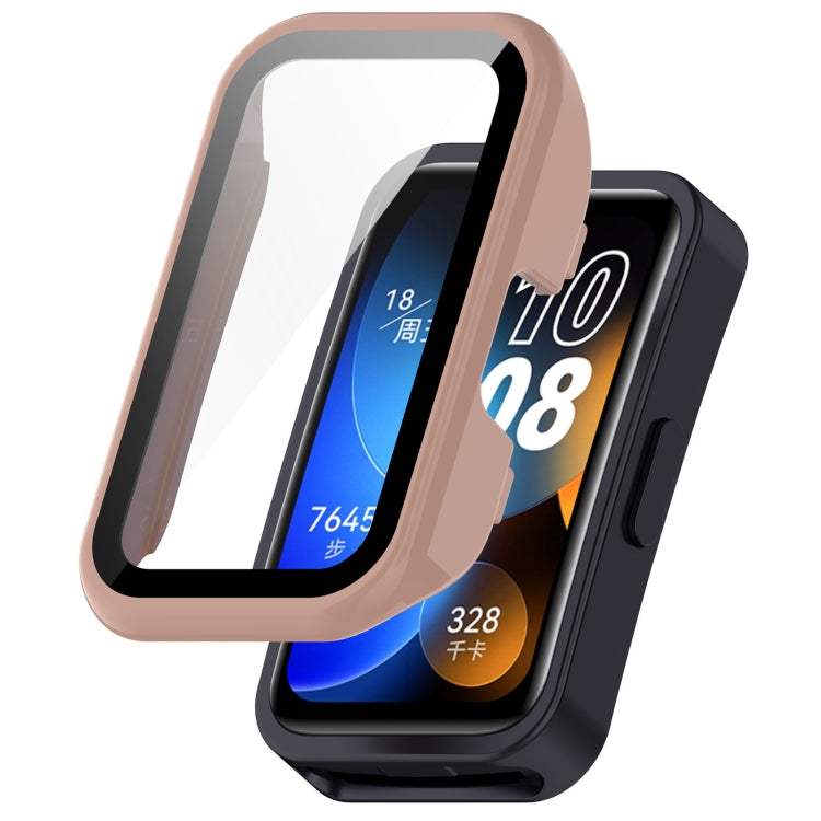 For Huawei Band 10 / 9 / 8 PC + Tempered Film Integrated Protective Watch Case(Pink) - Watch Cases by PMC TechLife | Online Shopping South Africa | PMC TechLife | Buy Now Pay Later Mobicred