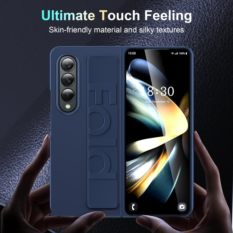 For Samsung Galaxy Z Fold4 Silicone Wristband Holder Foldable Phone Case(White) - Galaxy Z Fold4 5G Cases by PMC TechLife | Online Shopping South Africa | PMC TechLife