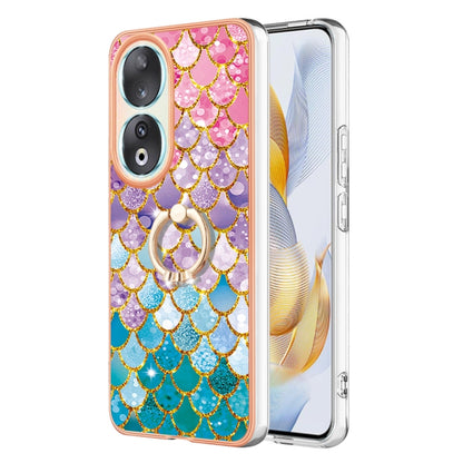 For Honor 90 5G Electroplating IMD TPU Phone Case with Ring(Colorful Scales) - Honor Cases by PMC Jewellery | Online Shopping South Africa | PMC Jewellery