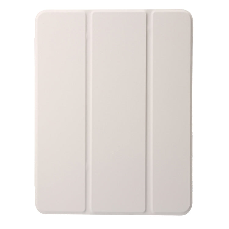 For iPad Air 11 2025 / 2024 Clear Acrylic 3-Fold Leather Tablet Case(Grey) - iPad Air 11 2025 / 2024 Cases by PMC TechLife | Online Shopping South Africa | PMC TechLife | Buy Now Pay Later Mobicred