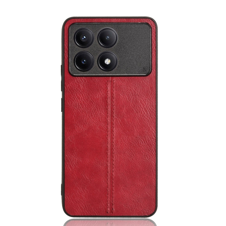 For Xiaomi Redmi K70E Sewing Cow Pattern Skin PC + PU + TPU Phone Case(Red) - K70E Cases by PMC TechLife | Online Shopping South Africa | PMC TechLife | Buy Now Pay Later Mobicred