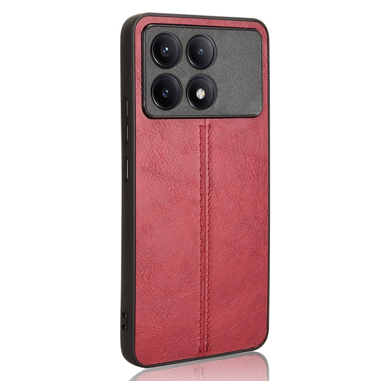For Xiaomi Redmi K70E Sewing Cow Pattern Skin PC + PU + TPU Phone Case(Red) - K70E Cases by PMC TechLife | Online Shopping South Africa | PMC TechLife | Buy Now Pay Later Mobicred