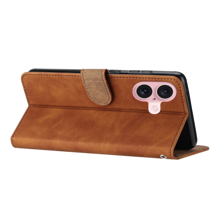 For iPhone 16 Seven Butterflies Embossed Leather Phone Case(Brown) - iPhone 16 Cases by PMC TechLife | Online Shopping South Africa | PMC TechLife | Buy Now Pay Later Mobicred