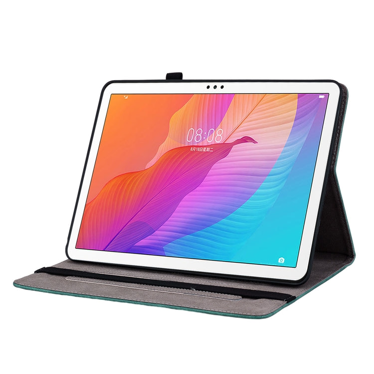For Huawei MatePad T 10s / Enjoy Tablet 2 Butterfly Rose Embossed Leather Tablet Case(Green) - Huawei Cases by PMC TechLife | Online Shopping South Africa | PMC TechLife | Buy Now Pay Later Mobicred