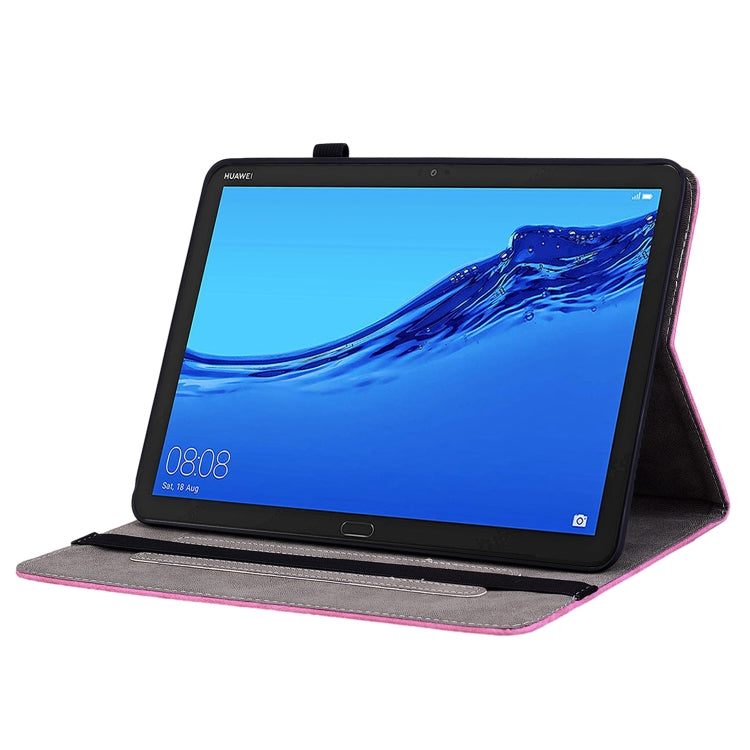 For Huawei MediaPad M5 Lite / C5 10.1 Butterfly Rose Embossed Leather Tablet Case(Rose Red) - Huawei Cases by PMC TechLife | Online Shopping South Africa | PMC TechLife | Buy Now Pay Later Mobicred