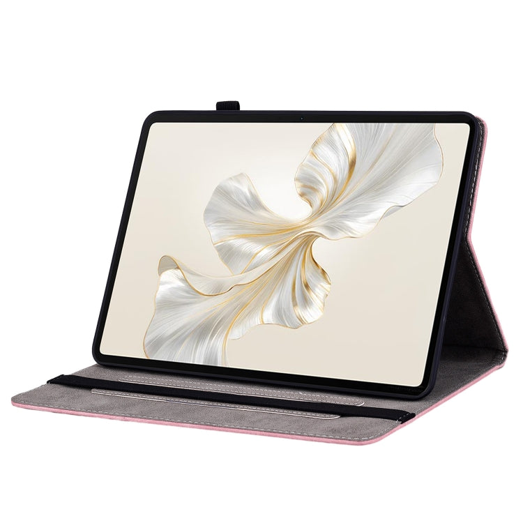 For Honor Pad 9 12.1 Butterfly Rose Embossed Leather Tablet Case(Pink) - Honor by PMC TechLife | Online Shopping South Africa | PMC TechLife | Buy Now Pay Later Mobicred