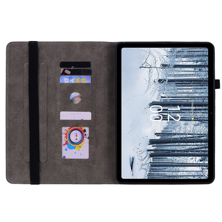 For Nokia T21 Butterfly Rose Embossed Leather Tablet Case(Purple) - Honor Cases by PMC TechLife | Online Shopping South Africa | PMC TechLife | Buy Now Pay Later Mobicred