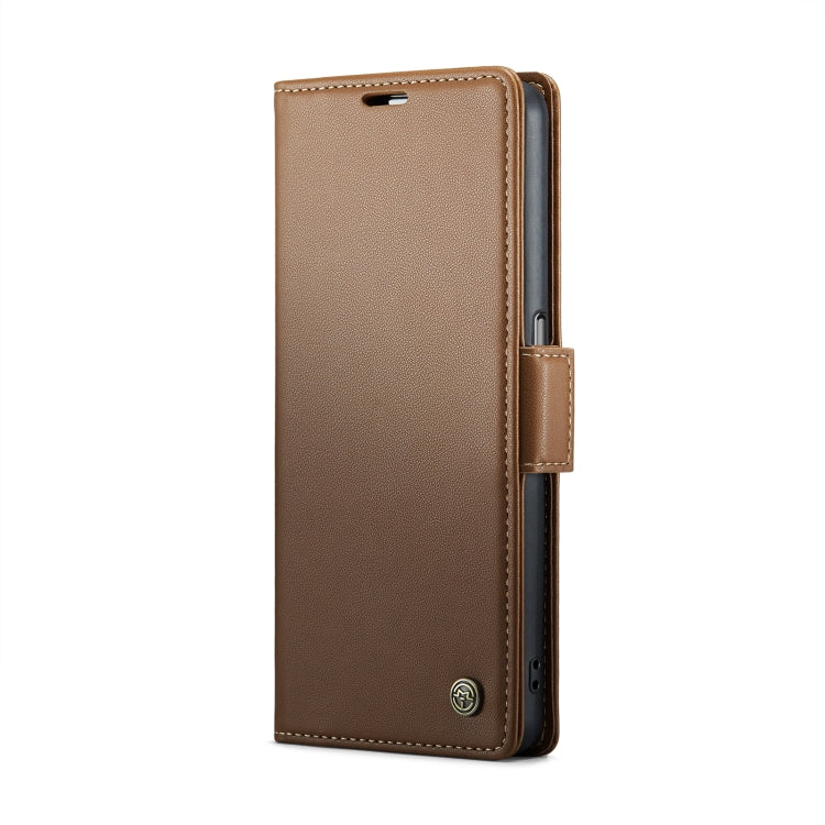 For OPPO A96 4G Global/A36 4G/K10 4G/A76 4G CaseMe 023 Butterfly Buckle Litchi Texture RFID Anti-theft Leather Phone Case(Brown) - OPPO Cases by CaseMe | Online Shopping South Africa | PMC Jewellery | Buy Now Pay Later Mobicred