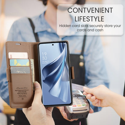 For OPPO Reno10 5G Global／Reno10 Pro Global CaseMe 023 Butterfly Buckle Litchi Texture RFID Anti-theft Leather Phone Case(Brown) - OPPO Cases by CaseMe | Online Shopping South Africa | PMC Jewellery | Buy Now Pay Later Mobicred