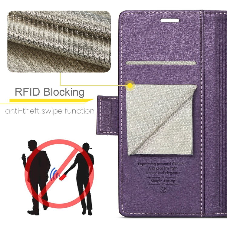 For OPPO Reno10 5G Global／Reno10 Pro Global CaseMe 023 Butterfly Buckle Litchi Texture RFID Anti-theft Leather Phone Case(Pearly Purple) - OPPO Cases by CaseMe | Online Shopping South Africa | PMC Jewellery | Buy Now Pay Later Mobicred