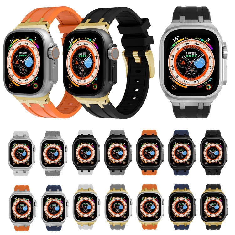 AP Silicone Watch Band For Apple Watch SE 2023 40mm(Silver Orange) - Watch Bands by PMC Jewellery | Online Shopping South Africa | PMC Jewellery