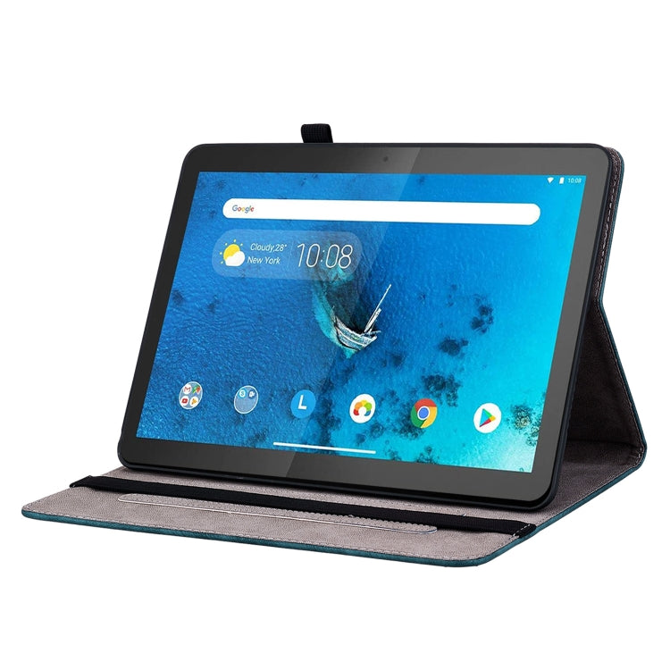 For Lenovo M10 Butterfly Rose Embossed Leather Tablet Case(Dark Blue) - Lenovo by PMC TechLife | Online Shopping South Africa | PMC TechLife | Buy Now Pay Later Mobicred