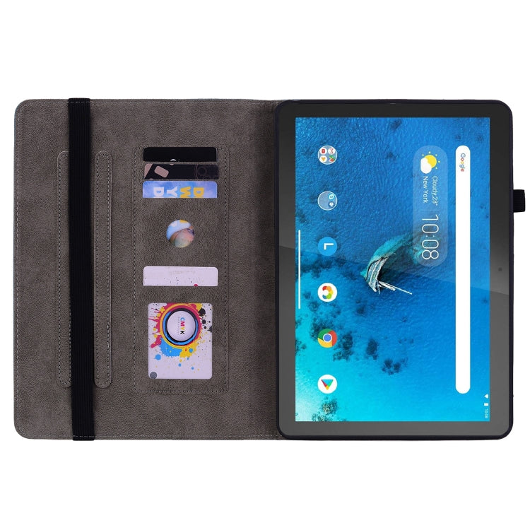 For Lenovo M10 Butterfly Rose Embossed Leather Tablet Case(Dark Blue) - Lenovo by PMC TechLife | Online Shopping South Africa | PMC TechLife | Buy Now Pay Later Mobicred