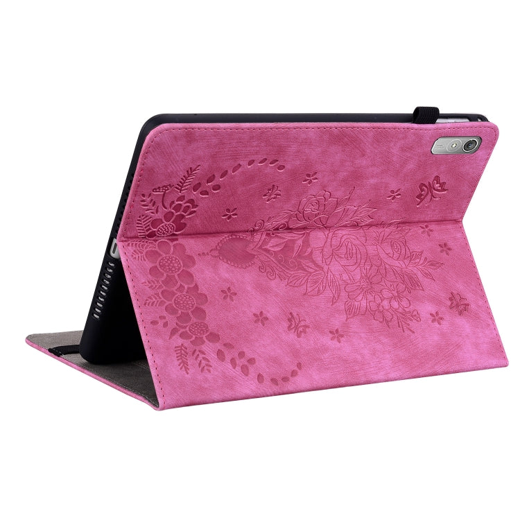 For Lenovo Tab P11 Gen 2 11.5 Butterfly Rose Embossed Leather Tablet Case(Rose Red) - Lenovo by PMC TechLife | Online Shopping South Africa | PMC TechLife | Buy Now Pay Later Mobicred