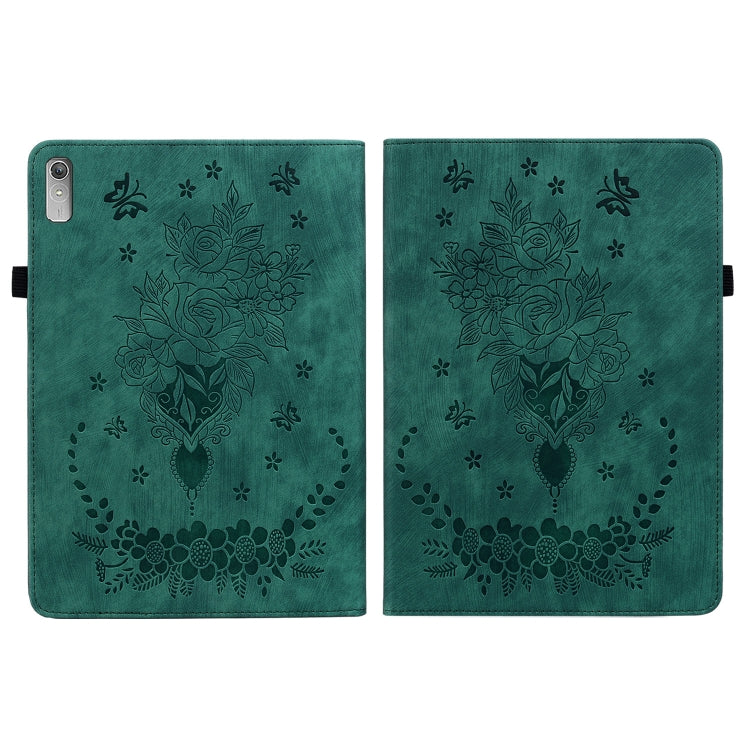 For Lenovo Tab P11 Gen 2 11.5 Butterfly Rose Embossed Leather Tablet Case(Green) - free shipping - PMC TechLife - Order now!