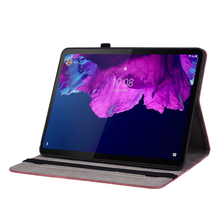 For Lenovo Tab P11 TB-J606F Butterfly Rose Embossed Leather Tablet Case(Red) - Lenovo by PMC TechLife | Online Shopping South Africa | PMC TechLife | Buy Now Pay Later Mobicred