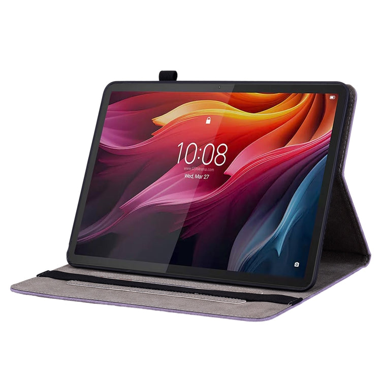 For Lenovo Tab K11 Plus Butterfly Rose Embossed Leather Tablet Case(Purple) - Lenovo by PMC TechLife | Online Shopping South Africa | PMC TechLife | Buy Now Pay Later Mobicred