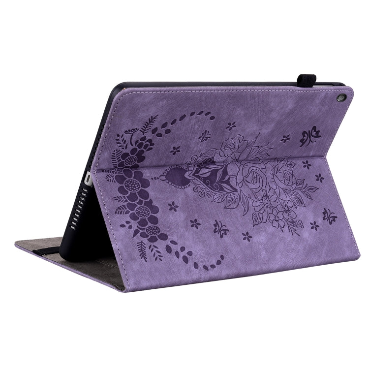 For Amazon Kindle Fire HD10 2019 / 2017 Butterfly Rose Embossed Leather Smart Tablet Case(Purple) - Amazon by PMC TechLife | Online Shopping South Africa | PMC TechLife | Buy Now Pay Later Mobicred