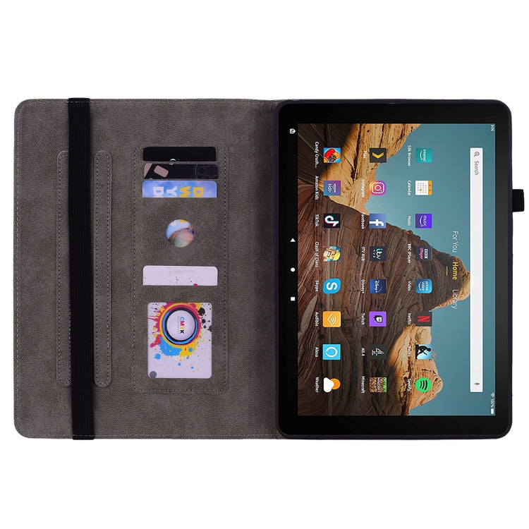 For Amazon Kindle Fire HD10 2019 / 2017 Butterfly Rose Embossed Leather Smart Tablet Case(Purple) - Amazon by PMC TechLife | Online Shopping South Africa | PMC TechLife | Buy Now Pay Later Mobicred