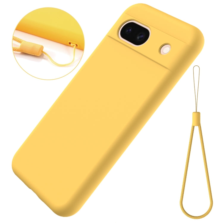 For Google Pixel 8a Pure Color Liquid Silicone Shockproof Phone Case(Yellow) - free shipping - PMC TechLife - Order now!