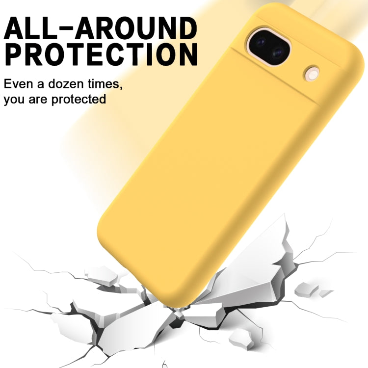 For Google Pixel 8a Pure Color Liquid Silicone Shockproof Phone Case(Yellow) - free shipping - PMC TechLife - Order now!
