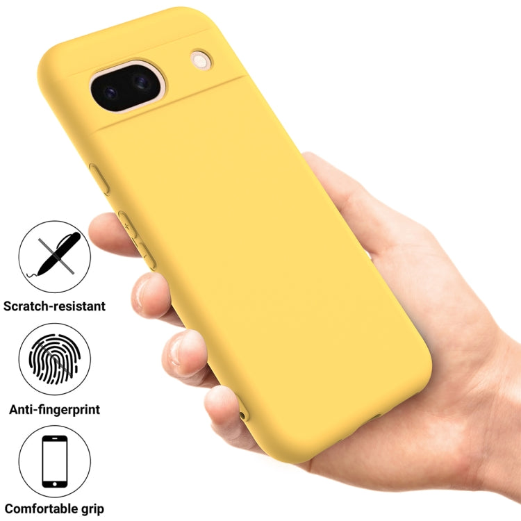 For Google Pixel 8a Pure Color Liquid Silicone Shockproof Phone Case(Yellow) - free shipping - PMC TechLife - Order now!