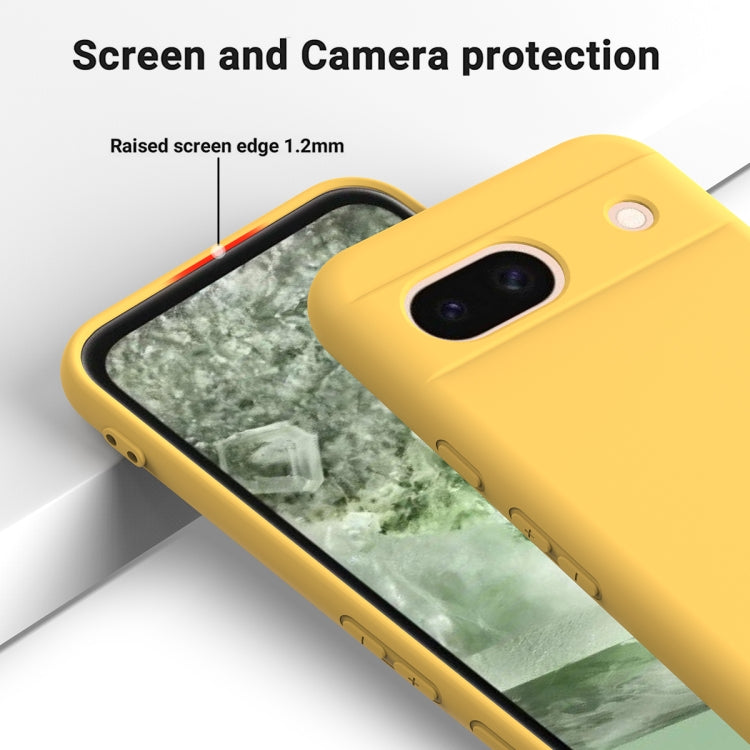 For Google Pixel 8a Pure Color Liquid Silicone Shockproof Phone Case(Yellow) - free shipping - PMC TechLife - Order now!