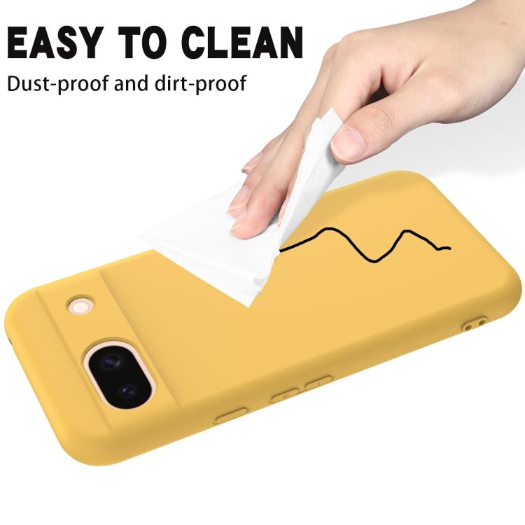 For Google Pixel 8a Pure Color Liquid Silicone Shockproof Phone Case(Yellow) - free shipping - PMC TechLife - Order now!