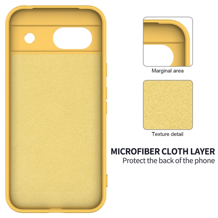 For Google Pixel 8a Pure Color Liquid Silicone Shockproof Phone Case(Yellow) - free shipping - PMC TechLife - Order now!