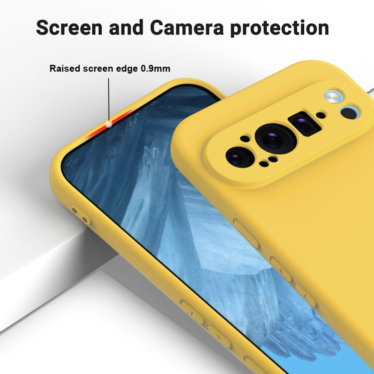 For Google Pixel 9 Pro XL Pure Color Liquid Silicone Shockproof Phone Case(Yellow) - Google Cases by PMC TechLife | Online Shopping South Africa | PMC TechLife | Buy Now Pay Later Mobicred