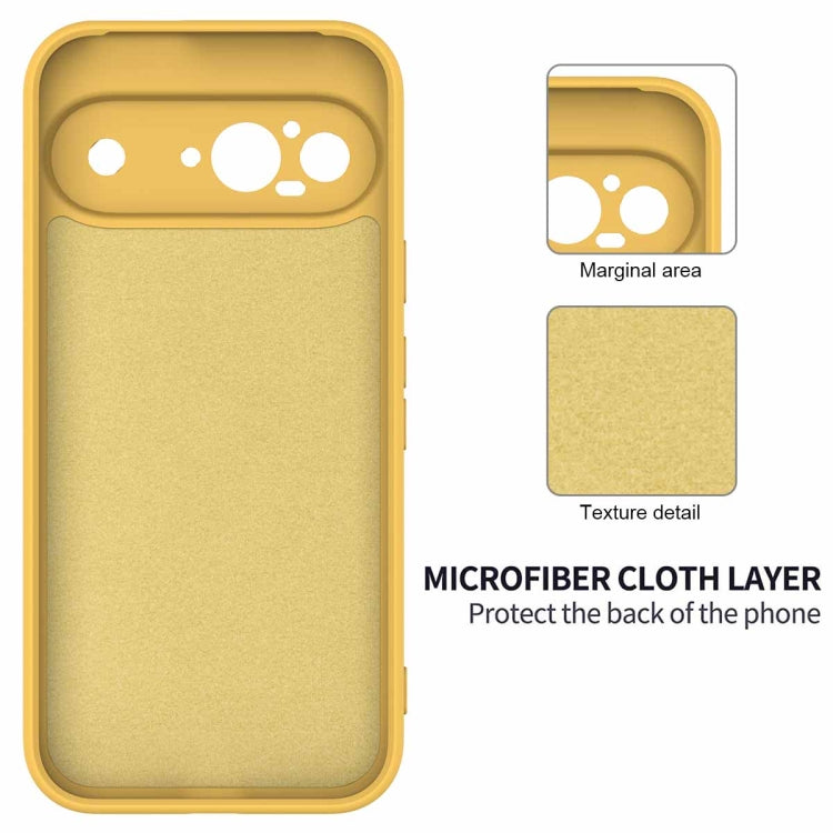 For Google Pixel 9 Pure Color Liquid Silicone Shockproof Phone Case(Yellow) - Google Cases by PMC TechLife | Online Shopping South Africa | PMC TechLife | Buy Now Pay Later Mobicred