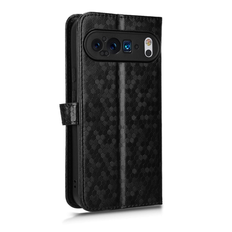 For Google Pixel 9 Pro XL Honeycomb Dot Texture Leather Phone Case(Black) - Google Cases by PMC TechLife | Online Shopping South Africa | PMC TechLife | Buy Now Pay Later Mobicred