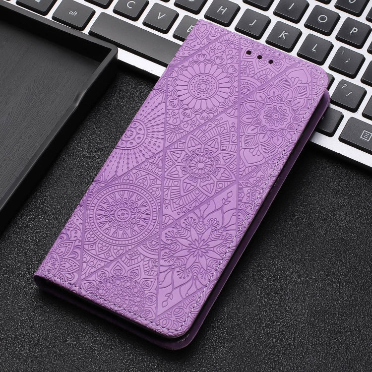 For Xiaomi Poco X4 Pro 5G Ethnic Embossed Adsorption Leather Phone Case(Purple) - Xiaomi Cases by PMC TechLife | Online Shopping South Africa | PMC TechLife | Buy Now Pay Later Mobicred