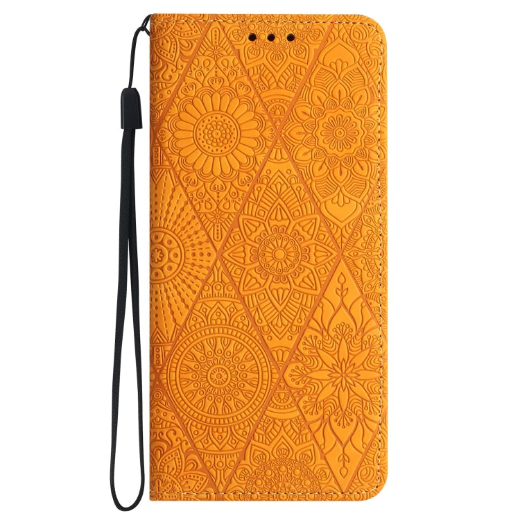 For Xiaomi Redmi 13C Ethnic Embossed Adsorption Leather Phone Case(Yellow) - 13C Cases by PMC TechLife | Online Shopping South Africa | PMC TechLife | Buy Now Pay Later Mobicred