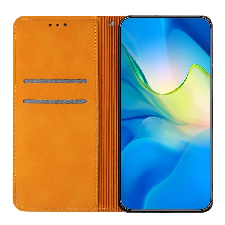 For Xiaomi Redmi Note 13 5G Ethnic Embossed Adsorption Leather Phone Case(Yellow) - Note 13 Cases by PMC TechLife | Online Shopping South Africa | PMC TechLife | Buy Now Pay Later Mobicred