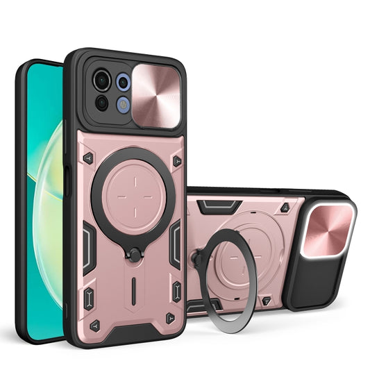 For Xiaomi Mi 11 Lite 4G / 5G CD Texture Sliding Camshield Magnetic Holder Phone Case(Pink) - Xiaomi Cases by PMC Jewellery | Online Shopping South Africa | PMC Jewellery | Buy Now Pay Later Mobicred