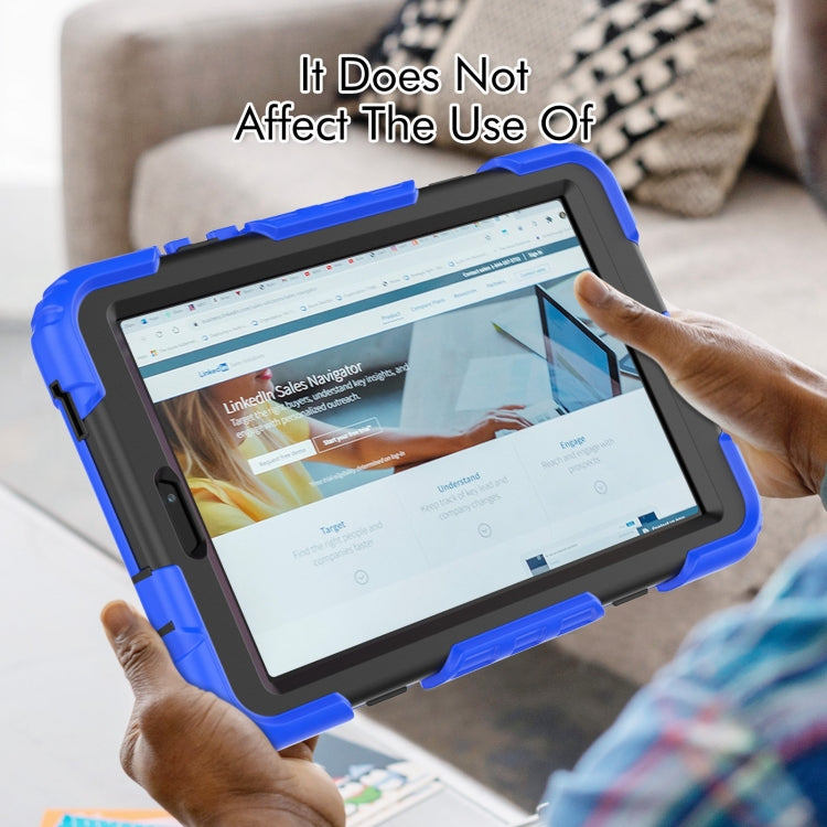 For Lenovo Tab M8 4th Gen Silicone Hybrid PC Tablet Case with Shoulder Strap(Blue) - Lenovo by PMC TechLife | Online Shopping South Africa | PMC TechLife | Buy Now Pay Later Mobicred
