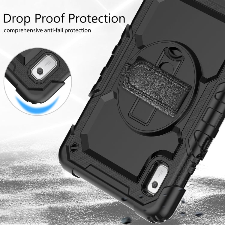 For Lenovo Tab M9 Silicone Hybrid PC Tablet Case with Shoulder Strap(Black) - Lenovo by PMC TechLife | Online Shopping South Africa | PMC TechLife | Buy Now Pay Later Mobicred