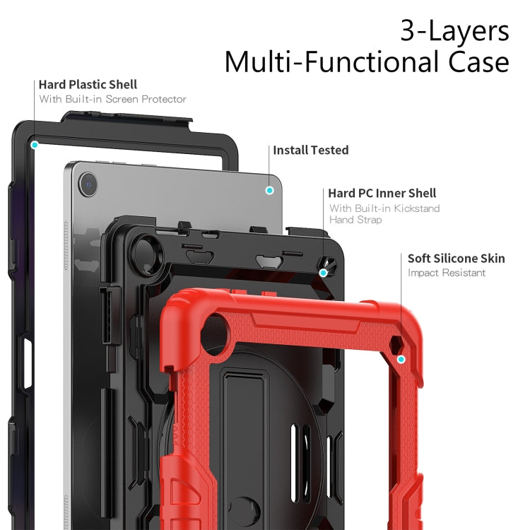 For Lenovo Tab M10 10.1 Gen 3rd Silicone Hybrid PC Tablet Case with Shoulder Strap(Red) - Lenovo by PMC TechLife | Online Shopping South Africa | PMC TechLife | Buy Now Pay Later Mobicred