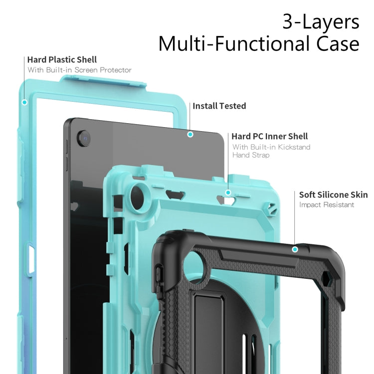 For Lenovo Tab M10 Plus 10.6 Gen 3rd Silicone Hybrid PC Tablet Case with Shoulder Strap(Light Blue PC) - Lenovo by PMC TechLife | Online Shopping South Africa | PMC TechLife | Buy Now Pay Later Mobicred
