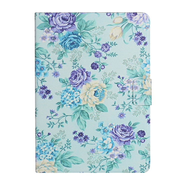 For Lenovo Tab M10 Plus Flower Pattern Horizontal Flip Leather Case with Card Slots & Holder(Purple Flower) - Lenovo by PMC Jewellery | Online Shopping South Africa | PMC Jewellery