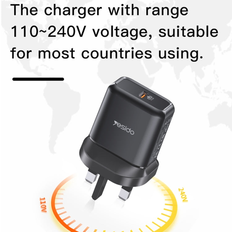 Yesido YC-29 PD 25W Type-C Port Fast Charger(UK Plug) - free shipping - PMC TechLife - Order now!