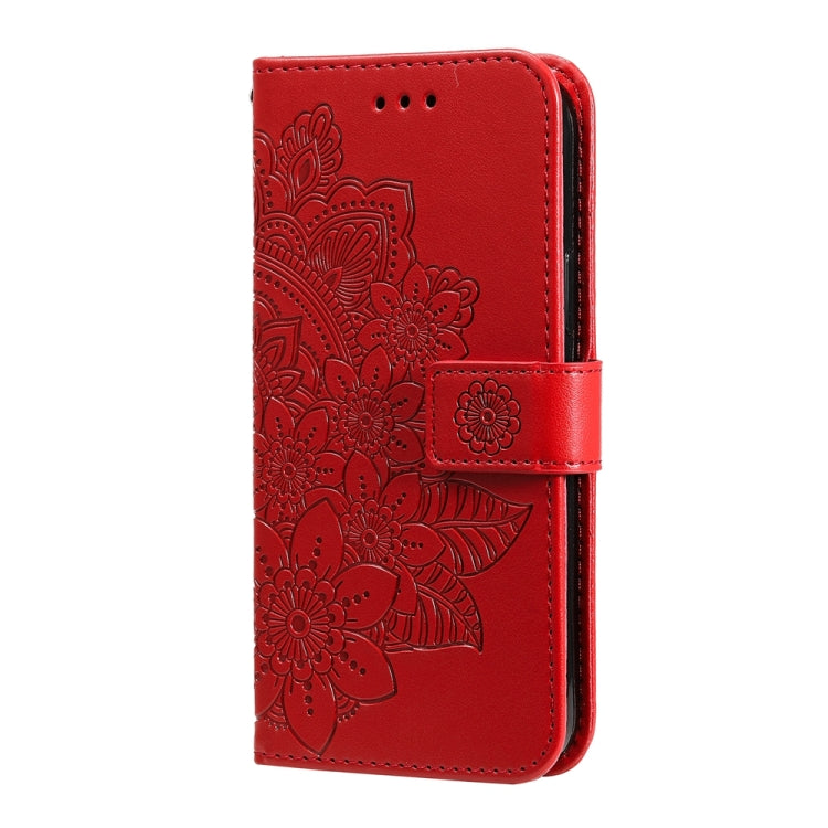 For Xiaomi Redmi 13C 4G 7-petal Flowers Embossing Leather Phone Case(Red) - free shipping - PMC TechLife - Order now!