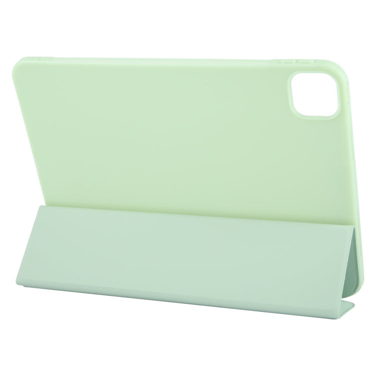 For iPad Pro 11 2024 GEBEI 3-folding Holder Shockproof Flip Leather Tablet Case(Green) - iPad Pro 11 2024 Cases by GEBEI | Online Shopping South Africa | PMC TechLife | Buy Now Pay Later Mobicred