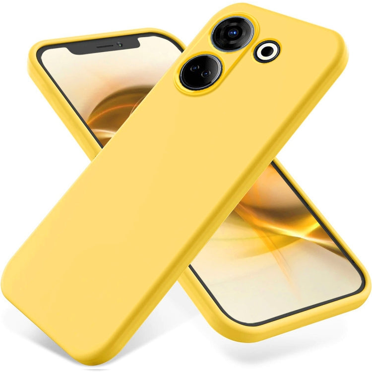 For Tecno Camon 20 Pro 4G Pure Color Liquid Silicone Shockproof Phone Case(Yellow) - Tecno Cases by PMC Jewellery | Online Shopping South Africa | PMC Jewellery | Buy Now Pay Later Mobicred