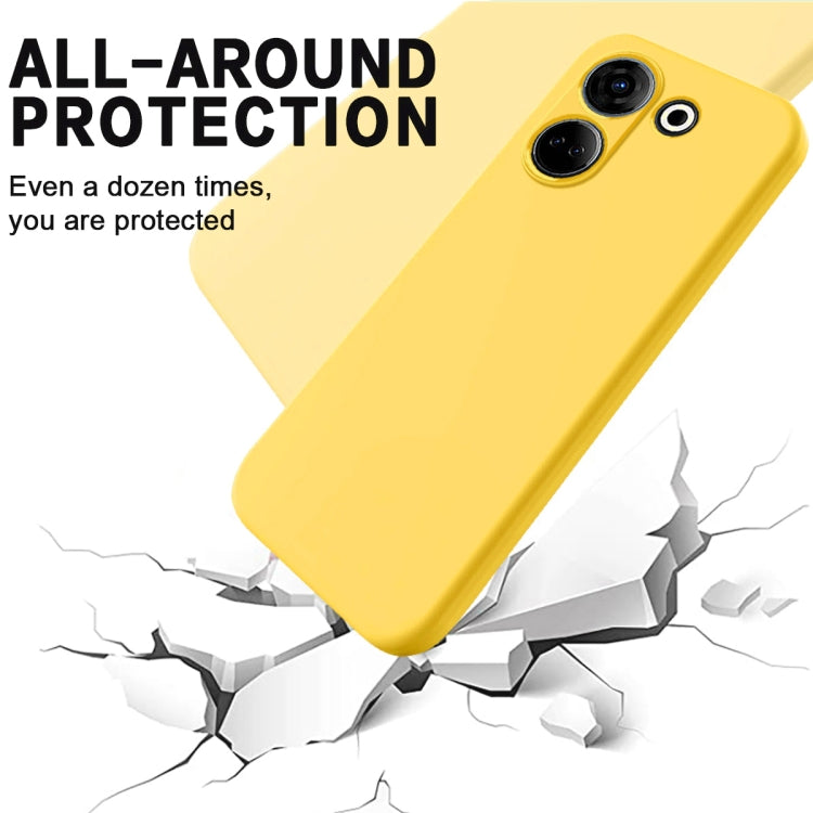 For Tecno Camon 20 Pro 4G Pure Color Liquid Silicone Shockproof Phone Case(Yellow) - Tecno Cases by PMC Jewellery | Online Shopping South Africa | PMC Jewellery | Buy Now Pay Later Mobicred